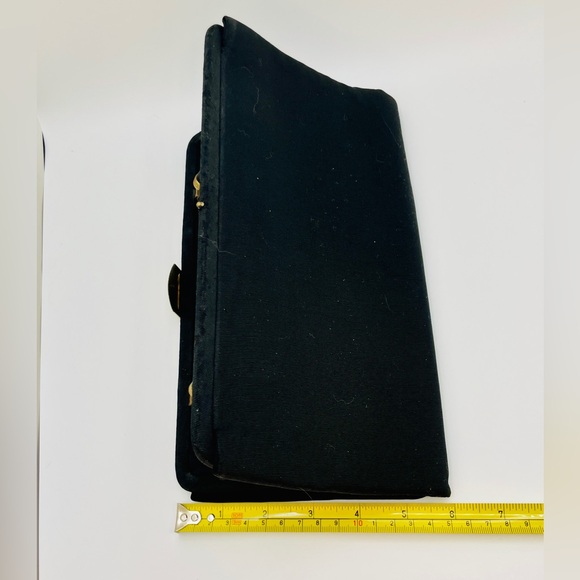 1940s Vintage Clutch Evening Purse, Black - Picture 8 of 10